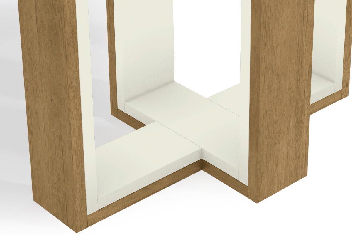 Mesa Jantar Centella c/ Tampo Madeirado c/ Vidro 180x105cm Kappesberg