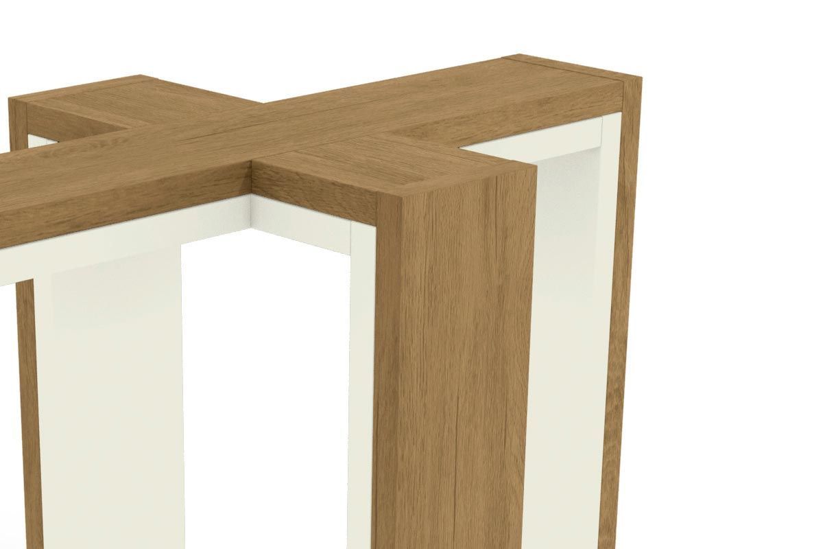 Mesa Jantar Centella c/ Tampo Madeirado c/ Vidro 180x105cm Kappesberg