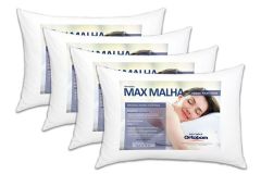 Travesseiro Fibras Pluma Kit 4un Max Malha Ortobom