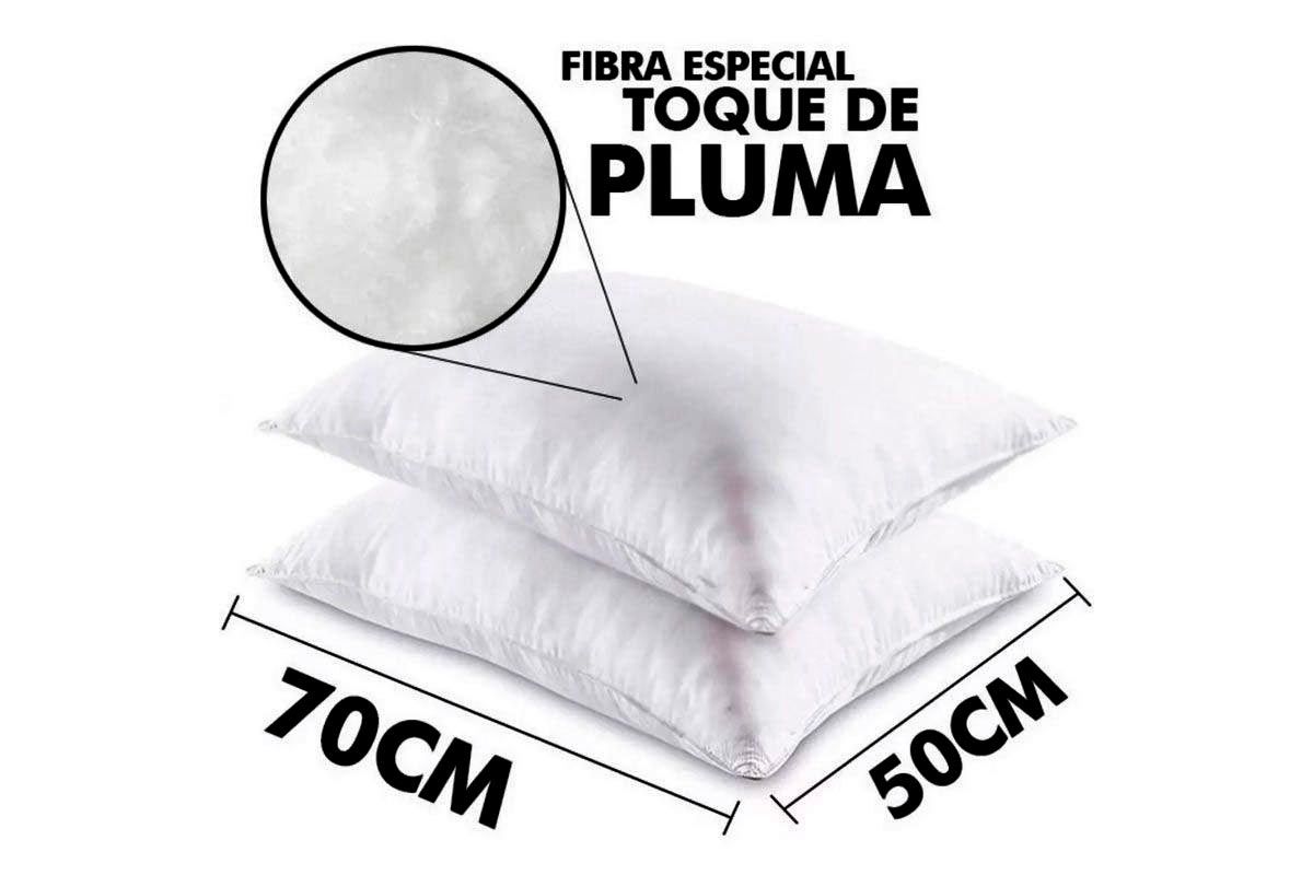 Travesseiro Fibras Pluma Kit 2un Percal 200Fios Ortobom