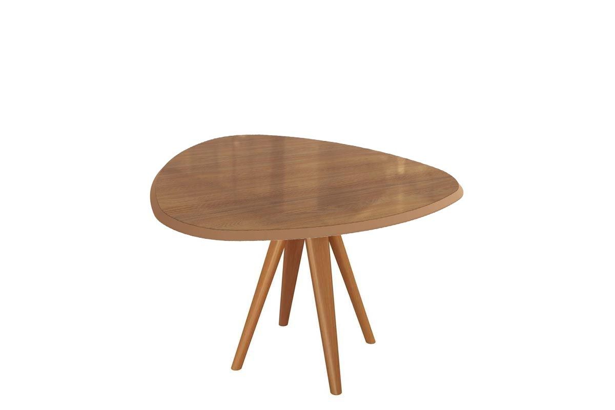 Mesa Jantar Duna Madeira Maciça c/ Tampo Madeirado c/ Vidro 135x105cm Kappesberg
