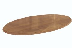 Tampo Mesa MDF/Vidro TA61 Jantar Oval 180cm Kappesberg - Nogueira/Nogueira