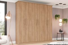 Guarda Roupa Casal 6 Portas e 3 Gavetas Cover Henn - Jequitibá