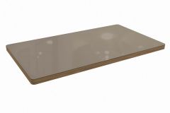 Tampo Mesa MDF/Vidro TA26 Crome 160cm Kappesberg - Nogueira/Bronze