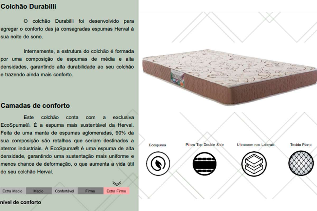 Colchão Ortopédico Herval D65 Durabilli Colchão Ortopédico Herval D65 Durabilli