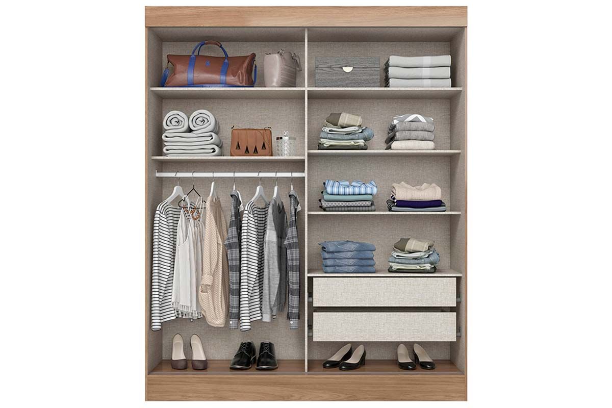 Guarda Roupa Casal 2 Portas de Correr e 2 Gavetas Briz B353 Henn Guarda Roupa Casal 2 Portas de Correr e 2 Gavetas Briz B353 Henn