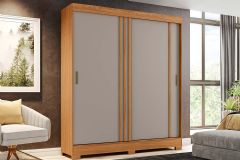 Guarda Roupa Casal 2 Portas de Correr e 2 Gavetas Briz B353 Henn - Flex Nature/Off White ou Cinza