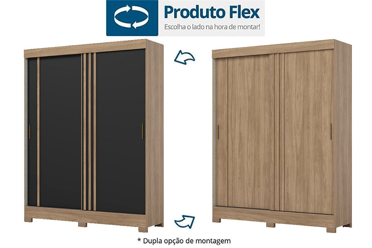 Guarda Roupa Casal 2 Portas de Correr e 2 Gavetas Briz B353 Henn Guarda Roupa Casal 2 Portas de Correr e 2 Gavetas Briz B353 Henn
