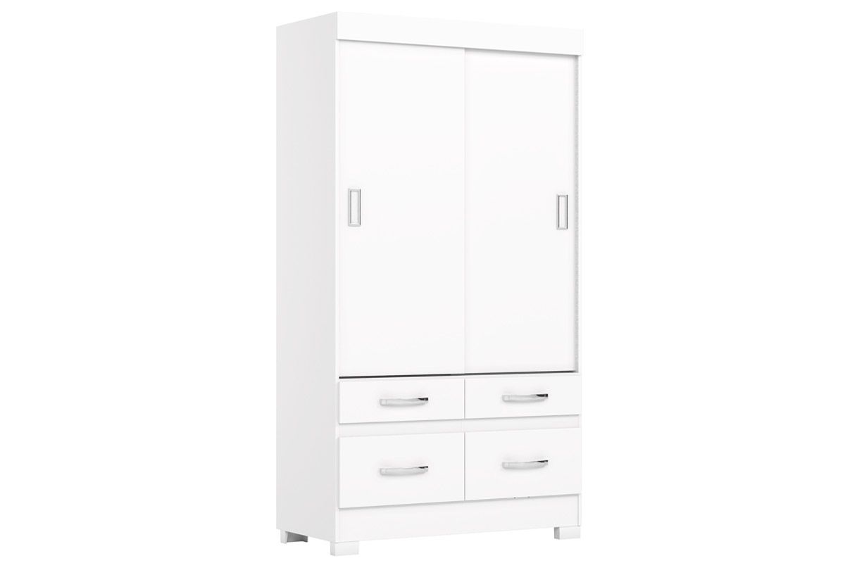 Guarda Roupa Solteiro 2 Portas de Correr e 4 Gavetas Briz BE25 Henn Guarda Roupa Solteiro 2 Portas de Correr e 4 Gavetas Briz BE25 Henn