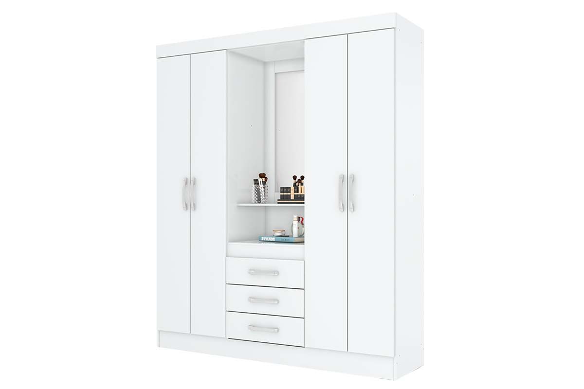 Guarda Roupa Solteiro 4 Portas c/Espelho Briz B24 Henn Guarda Roupa Solteiro 4 Portas c/Espelho Briz B24 Henn