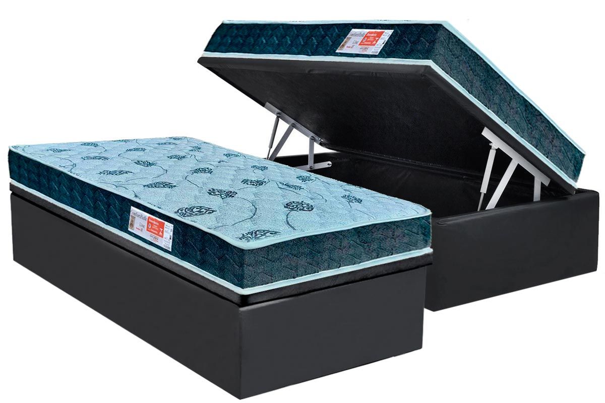 Cama Box Baú CRC +Colchão D45 ComfortPedic Orthoflex