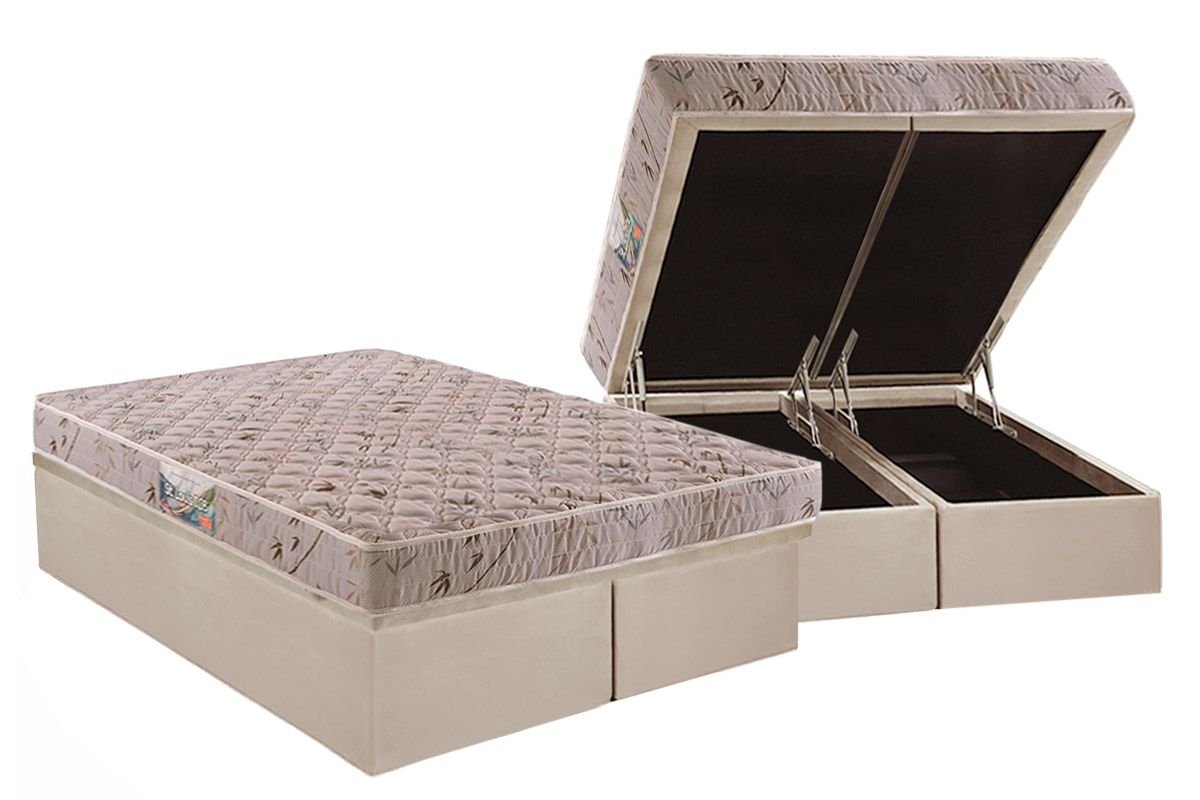 Cama Box Baú CRC +Colchão Espuma D28 St Louis Herval