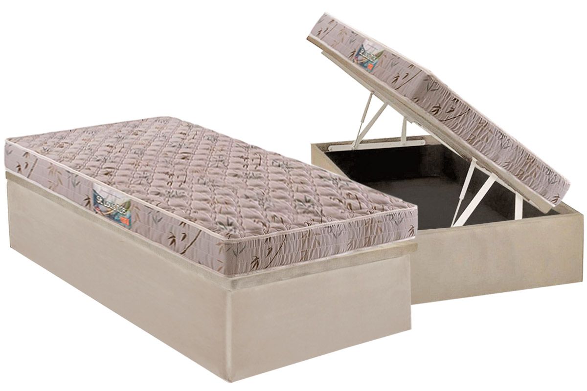 Cama Box Baú CRC +Colchão Espuma D28 St Louis Herval