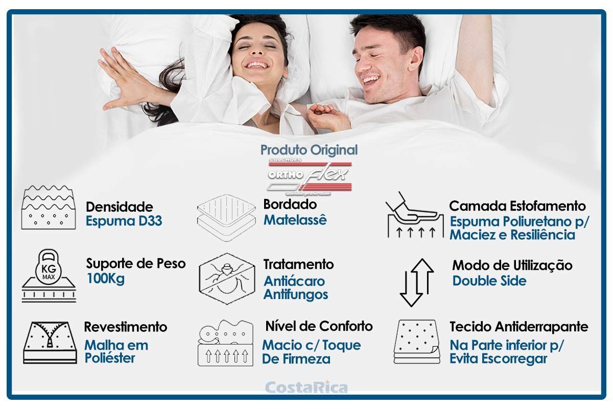 Cama Box Baú CRC +Colchão D33 ComfortPedic Orthoflex