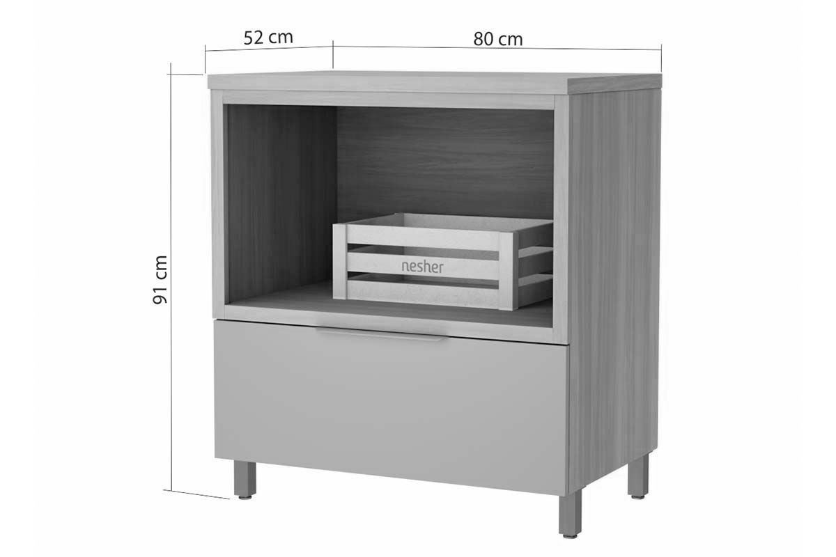 Balcão Cozinha Nesher Marquesa c/1Gav e Nicho 80cm Balcão Cozinha Nesher Marquesa c/1Gav e Nicho 80cm