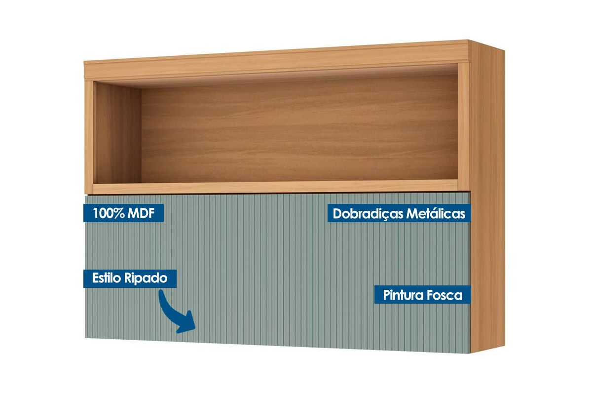 Armário Aéreo Cozinha Nesher Marquesa c/1 Porta 120cm