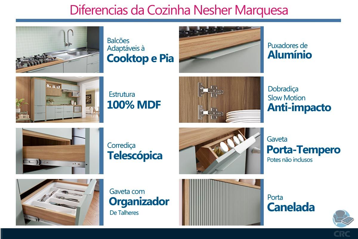 Balcão Cozinha Nesher Marquesa c/1 Gav e Nicho 80cm Balcão Cozinha Nesher Marquesa c/1 Gav e Nicho 80cm