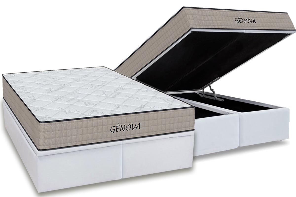 Cama Box Baú CRC +Colchão D45 Genova Orthoflex