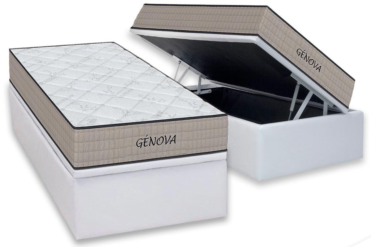 Cama Box Baú CRC +Colchão D45 Genova Orthoflex