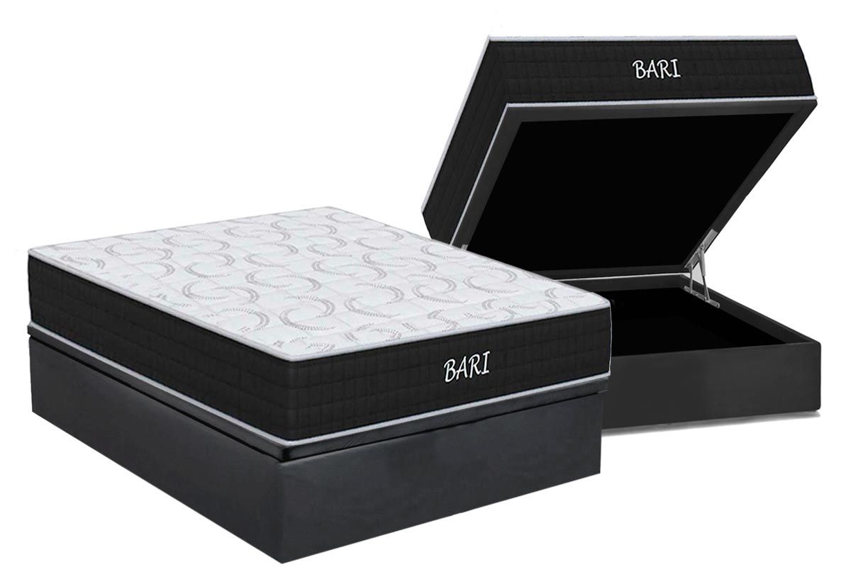 Cama Box Baú CRC +Colchão Espuma D45 Bari Orthoflex