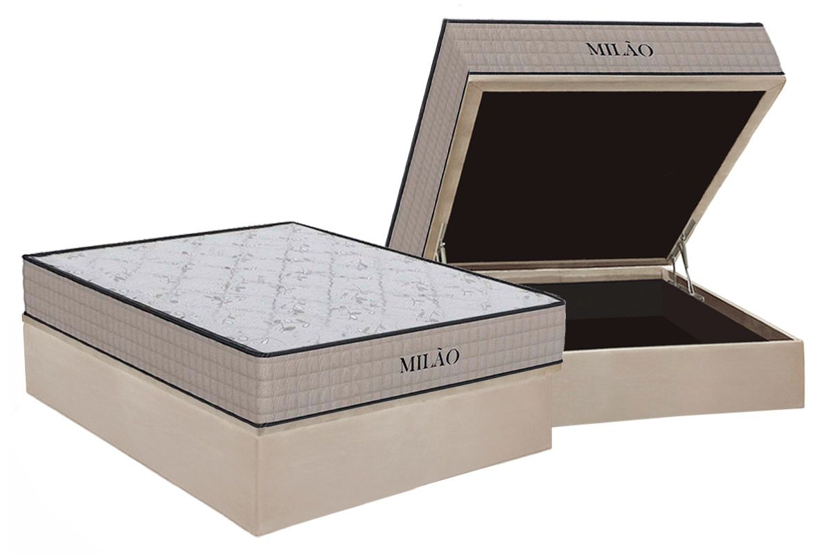 Cama Box Baú CRC +Colchão Espuma D33 Milão Orthoflex