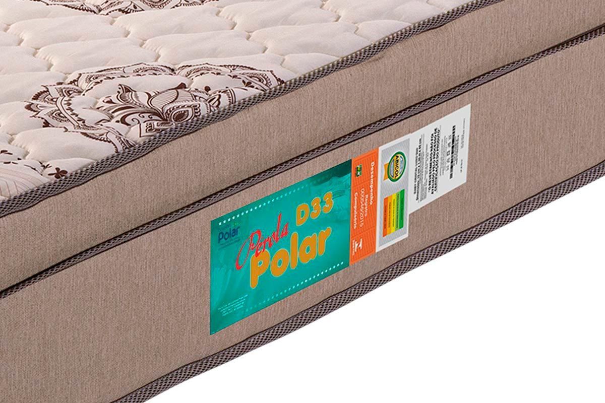 Cama Box CRC +Colchão Espuma D33 Pérola Polar