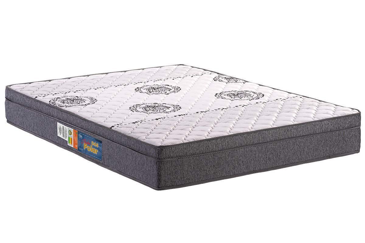 Cama Box Baú CRC +Colchão Espuma D45 Pérola Polar