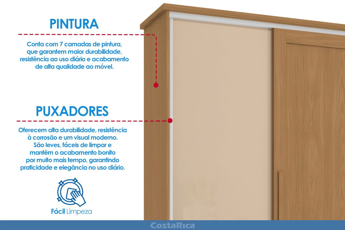 Guarda Roupa Casal 4 Portas Correr c/Espelho e Pés CB01N565 Kappesberg Guarda Roupa Casal 4 Portas Correr c/Espelho e Pés CB01N565 Kappesberg