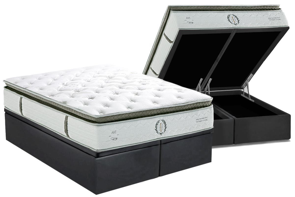 Cama Box Baú CRC +Colchão Molas Imperatore Herval