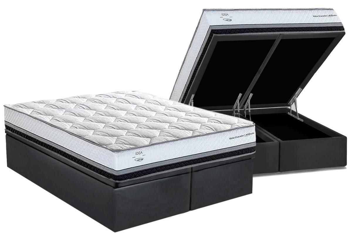 Cama Box Baú CRC +Colchão Molas LaPlaya C1634 Herval