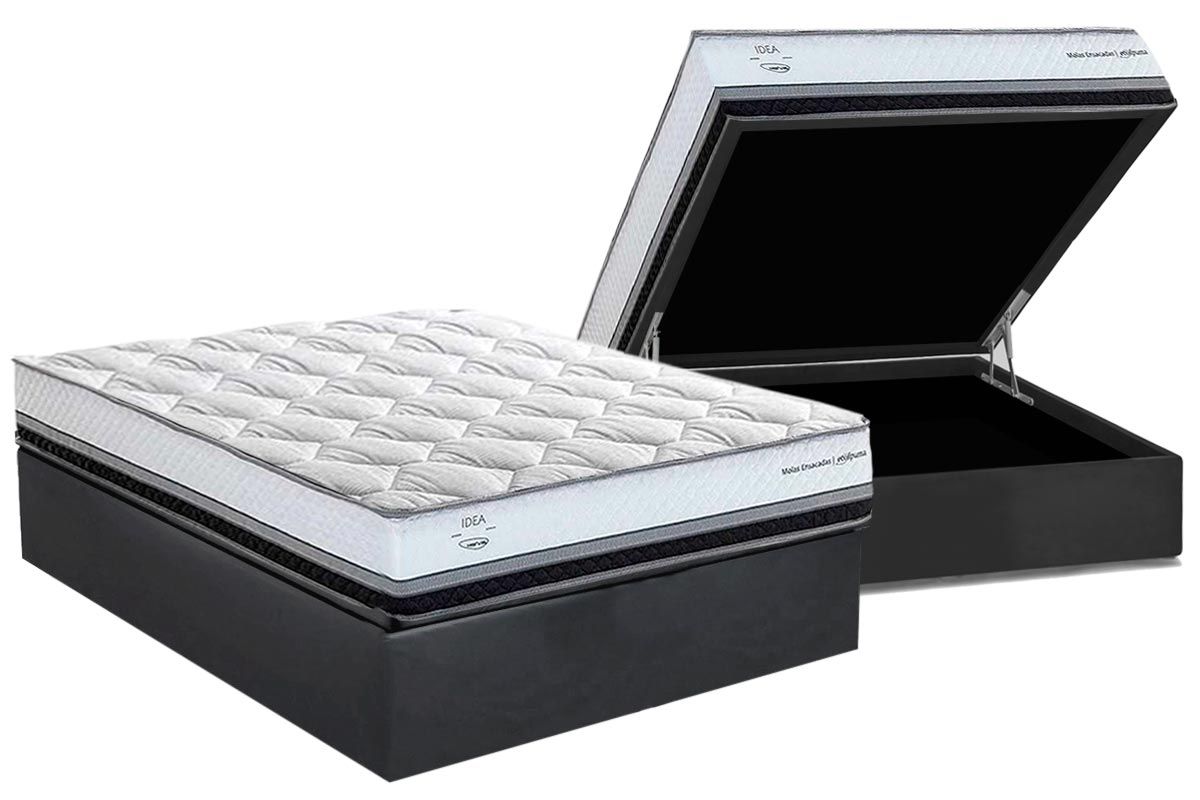 Cama Box Baú CRC +Colchão Molas LaPlaya C1634 Herval
