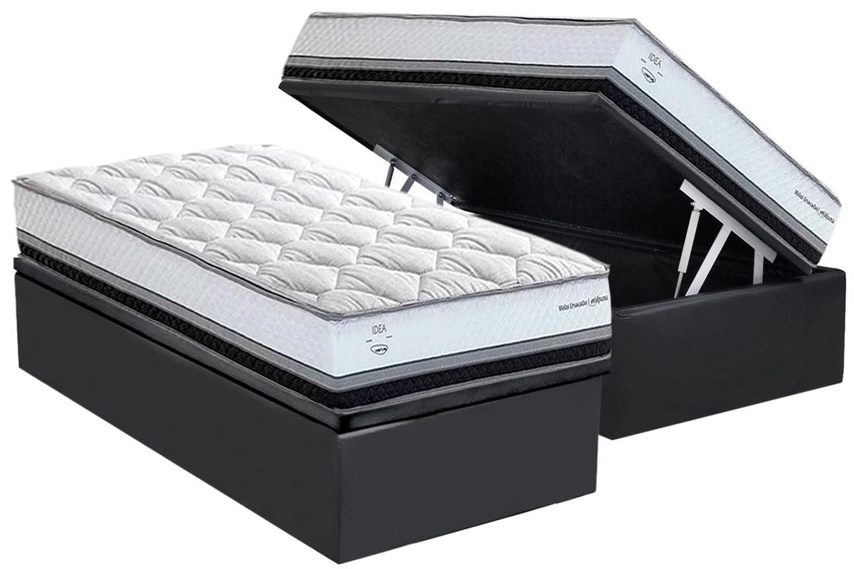 Cama Box Baú CRC +Colchão Molas LaPlaya C1634 Herval