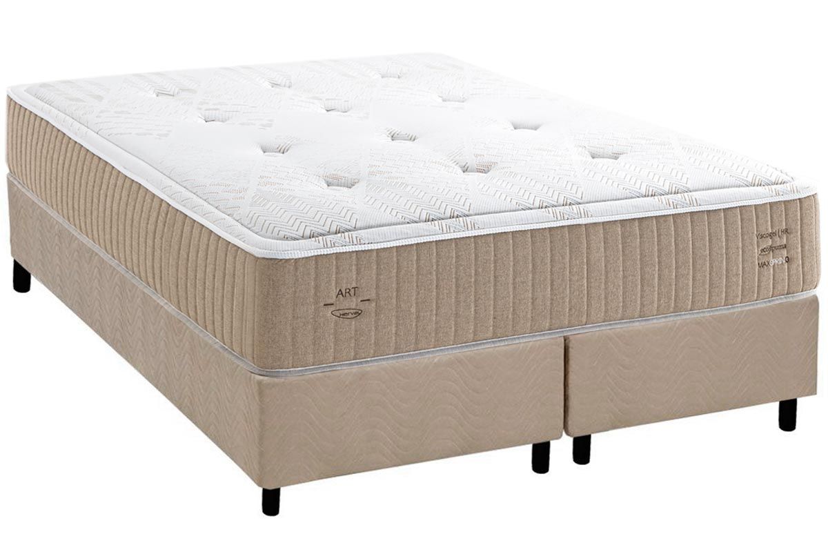 Cama Box CRC +Colchão Molas Crown C1631 Herval