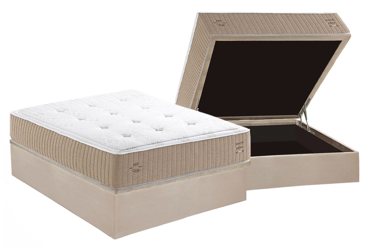 Cama Box Baú CRC +Colchão Molas Crown C1631 Herval