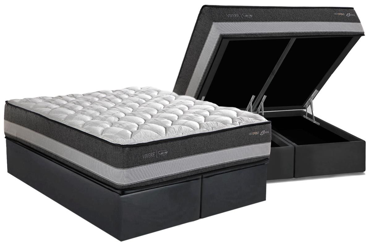 Cama Box Baú CRC +Colchão Molas Minsque C1625 Herval