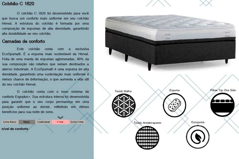 Cama Box CRC +Colchão Ortopédico Georgetown Herval
