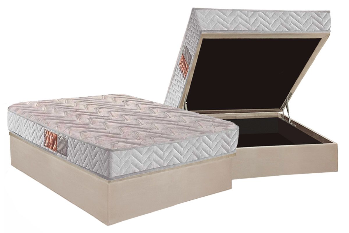 Cama Box Baú CRC +Colchão D28 Pasquale Paropas