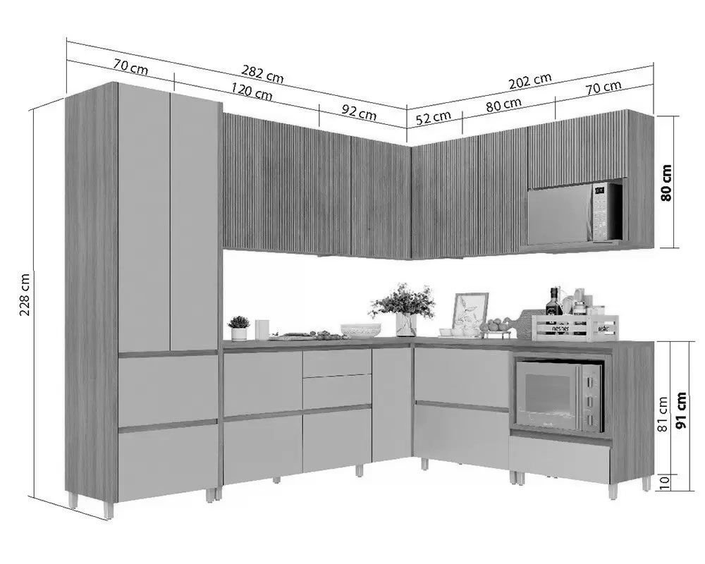 Cozinha Completa Nesher 9 Peças Rainha C9P34