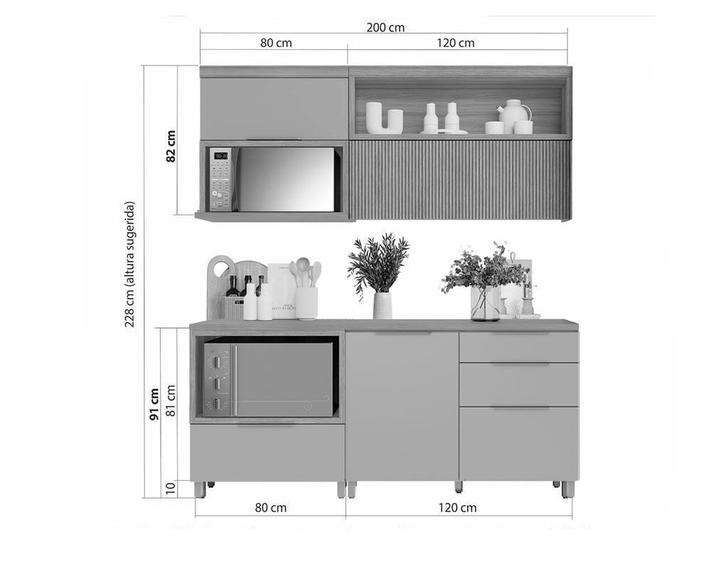Cozinha Completa Nesher 4 Peças Marquesa C4P24