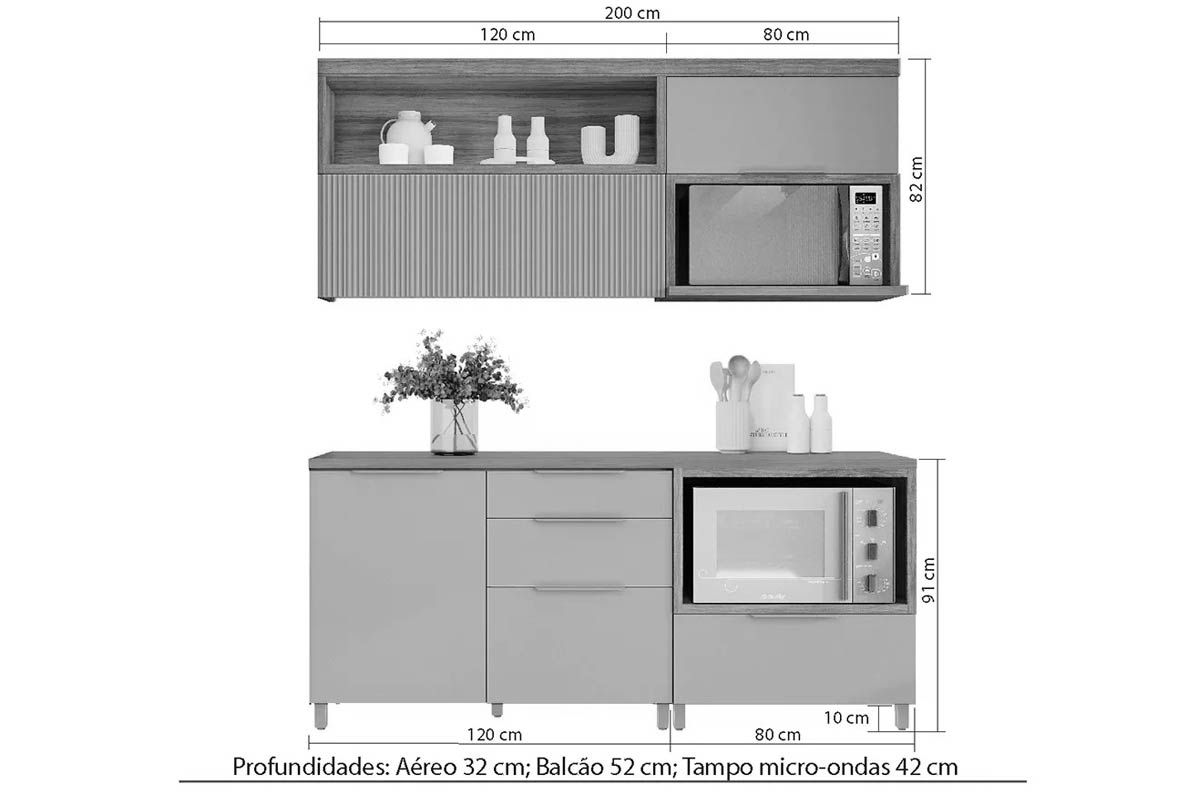 Cozinha Completa Nesher 6 Peças Marquesa C6P02