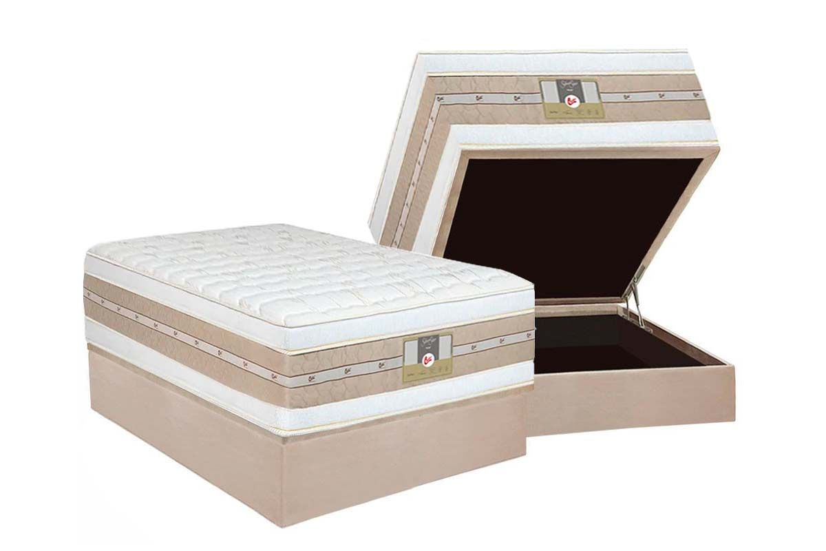 Cama Box Baú CRC +Colchão Molas SilverStar Castor
