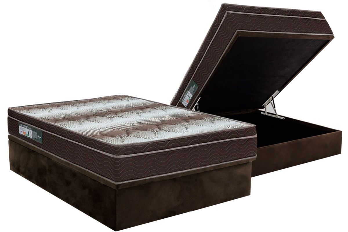 Cama Box Baú CRC +Colchão Ortopédico Light Ortobom