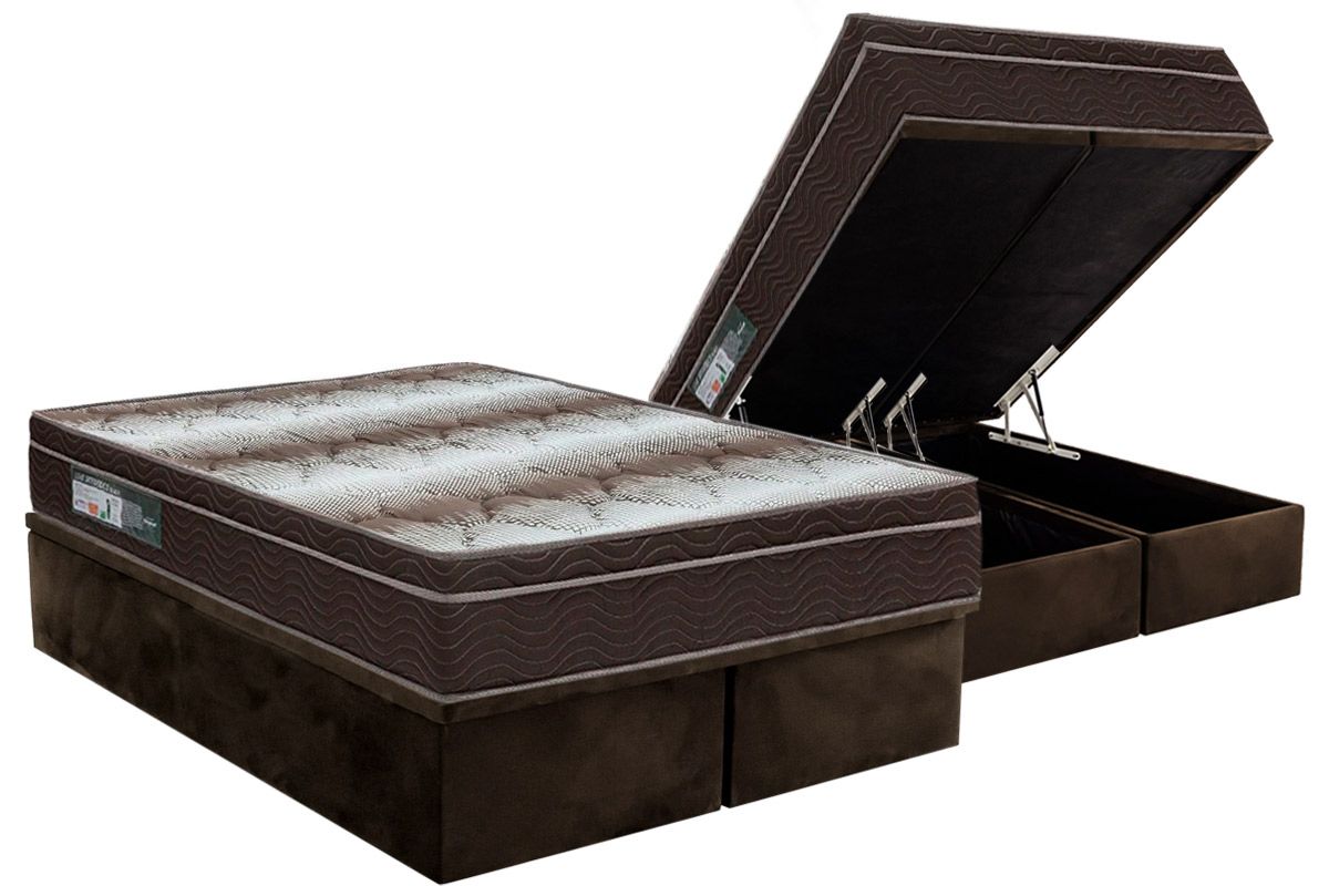 Cama Box Baú CRC +Colchão Ortopédico Light Ortobom