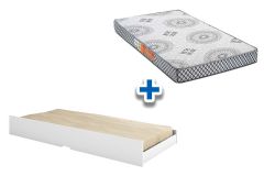 Colchão Solteiro Pérola Polar (1un) + Cama Auxiliar Premium II
