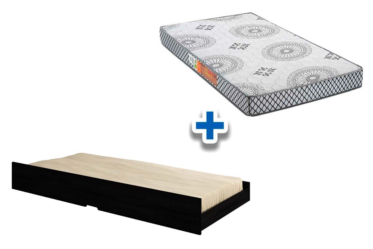 Colchão Solteiro Pérola Polar (1un) + Cama Auxiliar Premium II