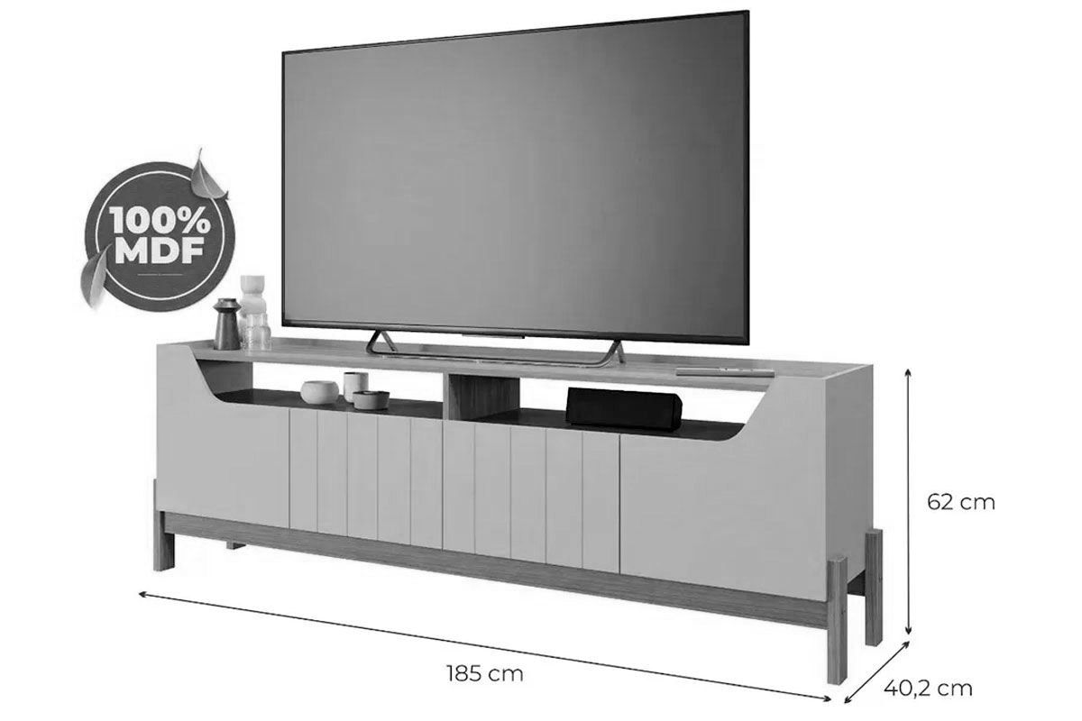 Rack Bancada p/ TV até 70 pol Moema 185cm Permóbili Rack Bancada p/ TV até 70 pol Moema 185cm Permóbili