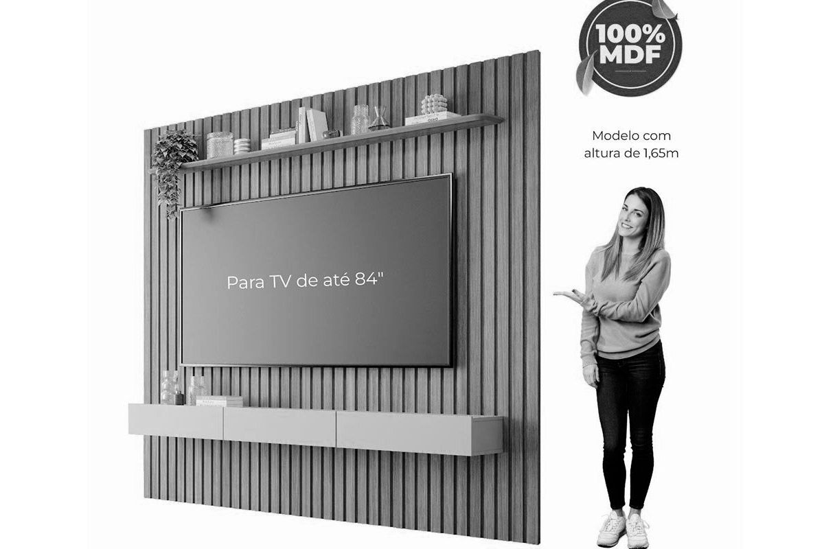 Painel Home p/ TV até 75 Pol Maragogi 230cm Permóbili