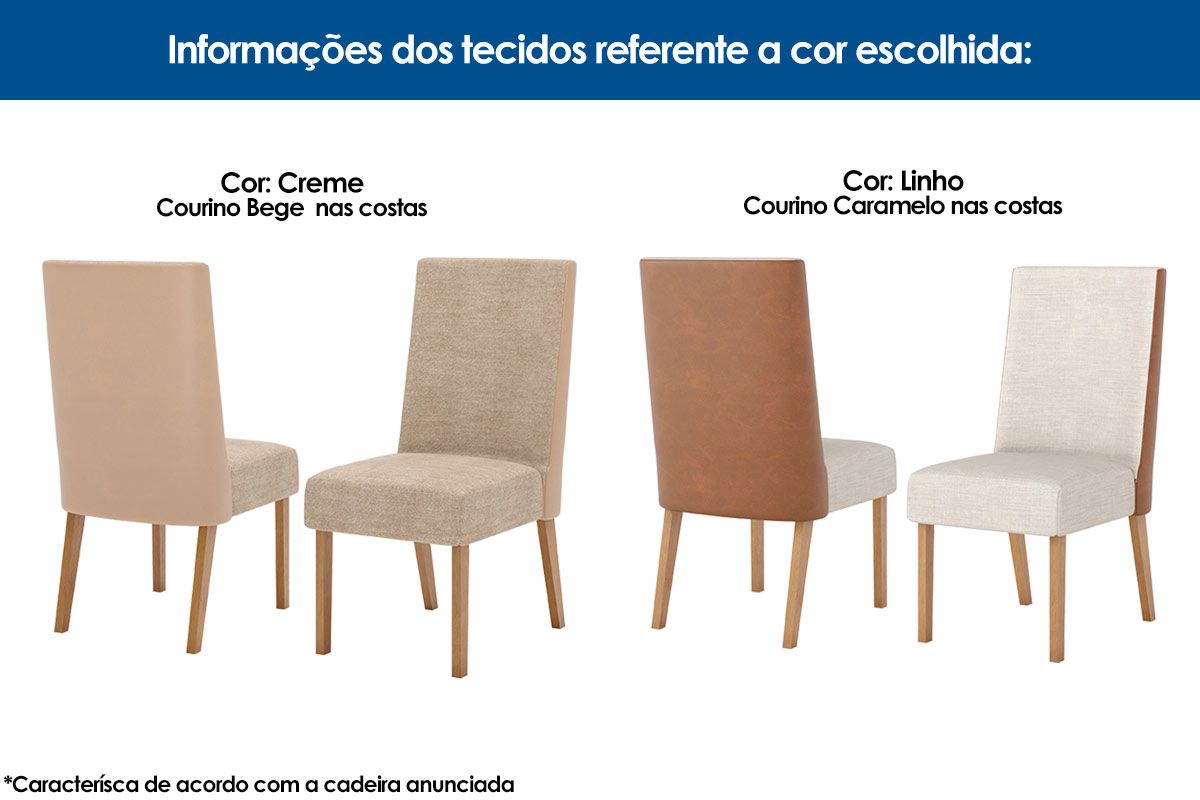 Cadeira Sala de Jantar Anne Kit 4 Un - Henn