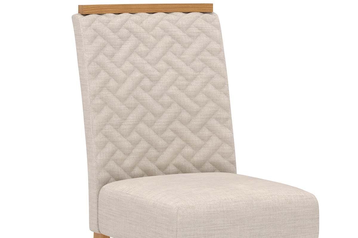Sala de Jantar Completa Yara c/ Tampo Madeirado c/ Vidro Curvo 160x90cm e 6 Cadeiras Malu - Henn