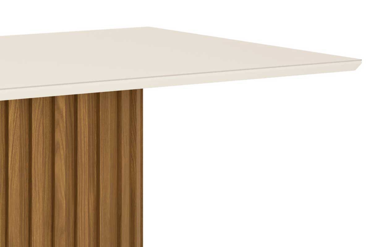 Sala de Jantar Completa Solana c/ Tampo Madeirado c/ Vidro Reto 160x90cm e 6 Cadeiras Bella - Henn